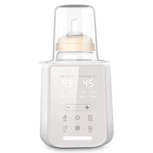 Vuxava Flaschenwärmer – 8-in-1 Multifunktionaler Babykostwärmer mit Nachtlicht & Timer, ideal für unterwegs, erhält Nährstoffe in Muttermilch, geeignet für alle Babyflaschen