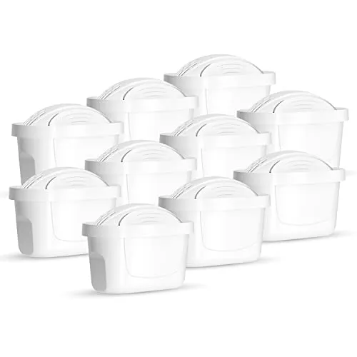 PearlCo Kalk- und Wasserfilter Unimax Filterkartuschen Pack 10 - Filter für Brita Maxtra Systeme, reduziert Kalk und Schadstoffe, sorgt für aromatisches Wasser und verlängert die Lebensdauer von Küchengeräten.