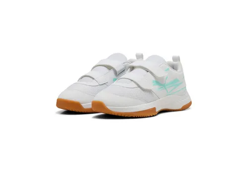 PUMA VARION II V JR Hallenturnschuh, Electric Peppermint White-Gum, 28 EU - Hallenschuhe für Jungen mit Regular Fit, Klettverschluss und Variofoam Dämpfung für optimalen Komfort und Atmungsaktivität.