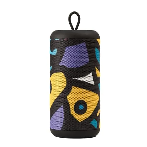 Music Sound | Speaker Vertical | Bluetooth 5.0 Outdoor Lautsprecher - 5 Watt Leistung - Playtime 4 Stunden - Aufladen 1,5 Stunden - Micro-SD-Eingänge, USB-Key und AUX-Kabel - Muster Modern Art