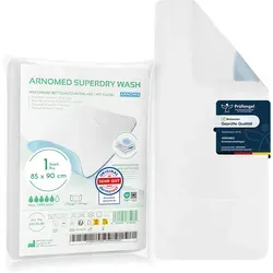 ARNOMED SUPERDRY WASH Waschbare Bettschutzunterlage mit Flügeln, 85 x 90 cm, 1 Stück 1 Stück