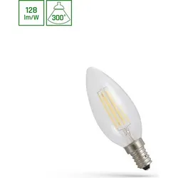 Spectrum LED E14 C35 Filament klar 5,5W = 55W Kerzenform 300° 700lm 230V Warmweiß 2700K