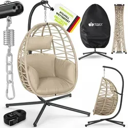 tillvex® Hängesessel mit Gestell in schwarz von tillvex