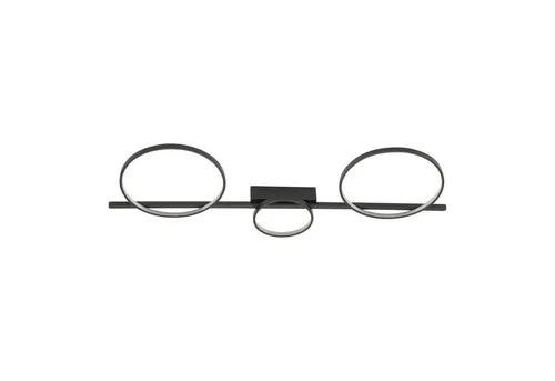 Licht-Erlebnisse Deckenleuchte KOLO, LED Schwarz - Moderne LED Deckenleuchte in Schwarz mit dekorativen Ringen für stilvolle Beleuchtung in Wohnzimmer, Schlafzimmer und Gastronomie. Sparsames LED-Leuchtmittel (3000 K) sorgt für warmweißes Licht.