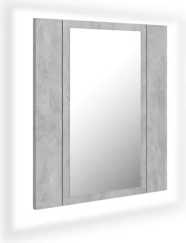 vidaXL LED-Bad-Spiegelschrank Betongrau 40x12x45 cm