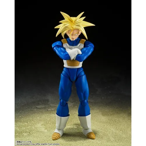 TAMASHII NATIONS - Dragon Ball Z - Super Saiyan Trunks Actionfigur - Actionfigur mit 14 cm Höhe, enthält optionale Ausdrücke und Hände für kreative Szenen, ideal für Dragon Ball Z Fans und Sammler.