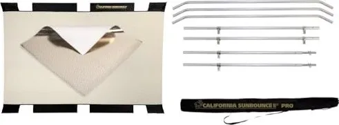 Bouncer PRO Reflektor Kit silber/neutral weiß - Lichttechnik Reflektor Kit mit 130x190 cm Rahmen und Bespannung, ideal für professionelle Fotografie und einfache Handhabung dank praktischem Tragebeutel.