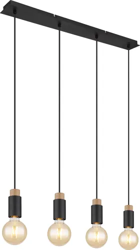 Globo Lighting Hängeleuchte Metall schwarz matt, 4x E27