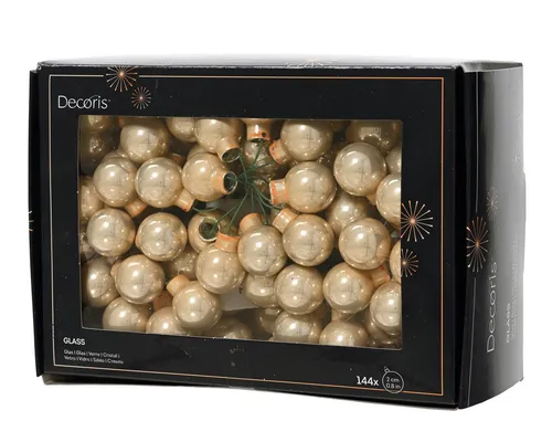 Kaemingk Weihnachtsbaumkugel, Weihnachtskugeln am Draht 2cm Glas 144 Stück - Perle glänzend