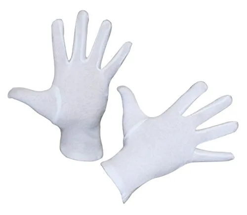 Kerbl 29727/6 Baumwollhandschuh Dermatex, 6-Pack, Gebleicht, Herren (10), Weiß