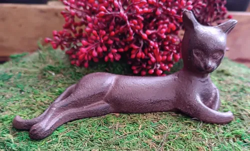Elegante , schlanke Katze aus Gusseisen Antiklook Landhaus Tiere Deko ❤NEU❤