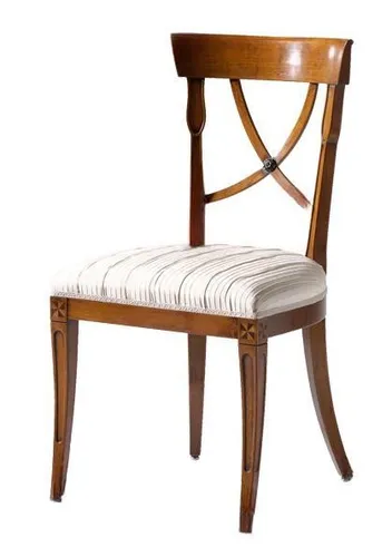 Eleganter Holzstuhl für Esszimmer – Designer Luxusstuhl - Kategorie: Küchen- und Esszimmerstühle. Dieser stilvolle Holzstuhl kombiniert Komfort mit einem ansprechenden Design und ist ideal für jedes Esszimmer. Maße: ca. 48 x 51 x 90 cm, Sitzhöhe: ca. 46 cm.
