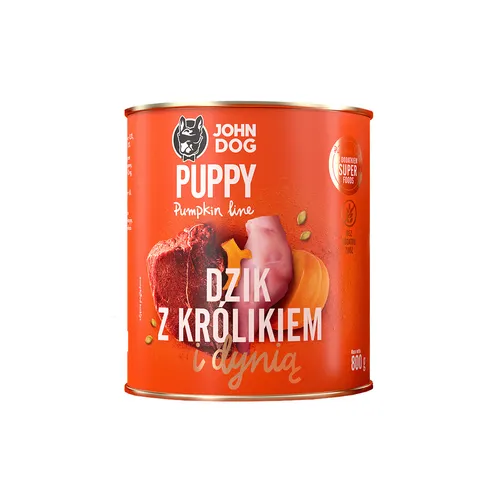 John Dog Nassfutter Für Welpen Pumpkin Line Wild Mit Kaninchen Und Kürbis 800g