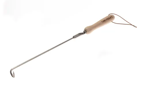 Linkshänder BBQ Edelstahl Grillhaken - Wender mit integriertem Flaschenöffner