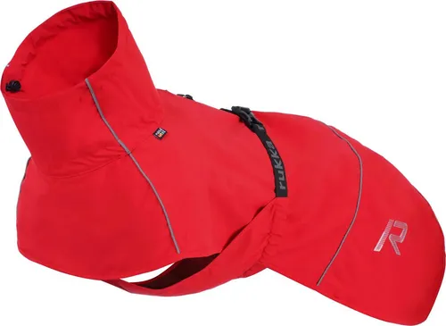 Rukka Pets HAYTON ECO Regenmantel für Hunde – Klassisch Rot 45 - Regenjacke für Hunde mit leichtem Schnallenverschluss, verstellbarem Kragen und Taille. Ideal für nasses Wetter, atmungsaktives Netzfutter und reflektierende Details sorgen für Sicherheit.
