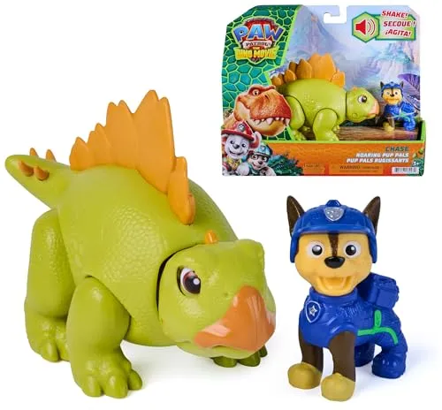 PAW Patrol: Der Dino Film, Roaring Pups, Chase- & Dino-Figur | Stegosaurus-Dino mit Brüllgeräuschen| multisensorisches Spielzeug | für Kinder ab 3 Jahren