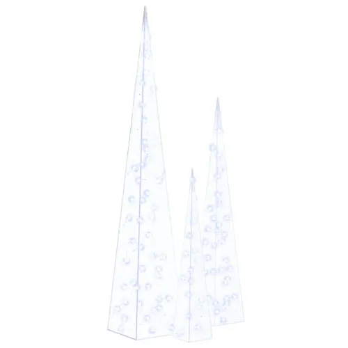 vidaXL LED-Leuchtkegel-Set Acryl Deko Blau 60/90/120cm in blau von vidaXL