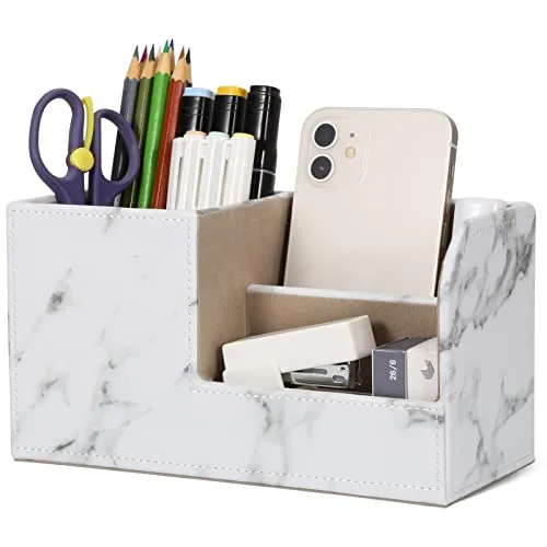 GORESE Stiftehalter Schreibtisch - Büro-Bleistifthalter Organizer Desktop-Schreibtisch-Zubehör Bürobedarf Organisationsdekor (Marble)