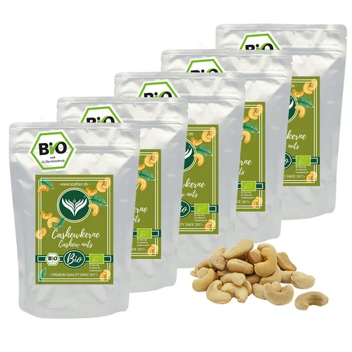 Cashewkerne  Bio, Cashewnüsse roh ganz 5000g / 5Kg