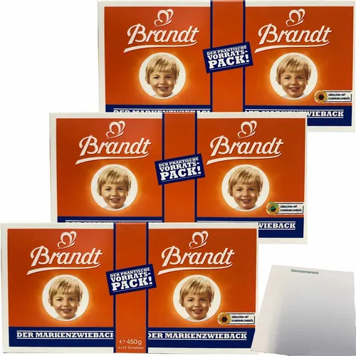 Brandt Markenzwieback der praktische Vorrats-Pack 3er Pack 3x450g Packung usy