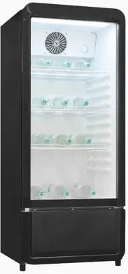 Exquisit Glastürkühlschrank 200l mit LED-Beleuchtung - Kühlschränke für Gastronomie und Events, bietet 200l Volumen, Umluftkühlung und manuelle Temperaturregelung für optimale Kühlung.