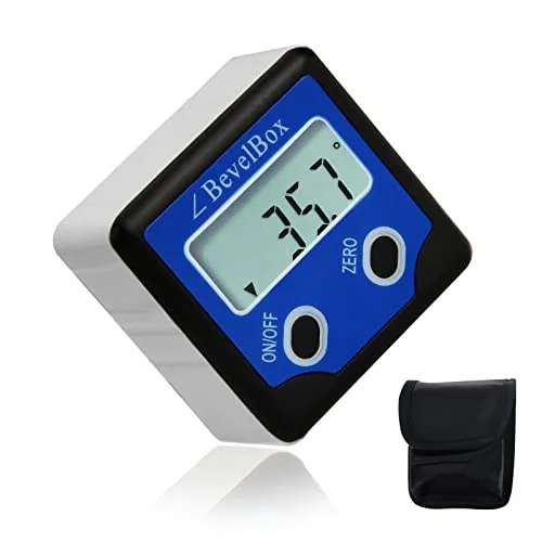 GAIN EXPRESS Digitaler Winkelmesser, Digital Wasserwaage Bevel Box mit LCD Display, IP54 Digitaler Winkelmesser Neigungsmesser 360°-Flip-Screen (Batterie enthalten)