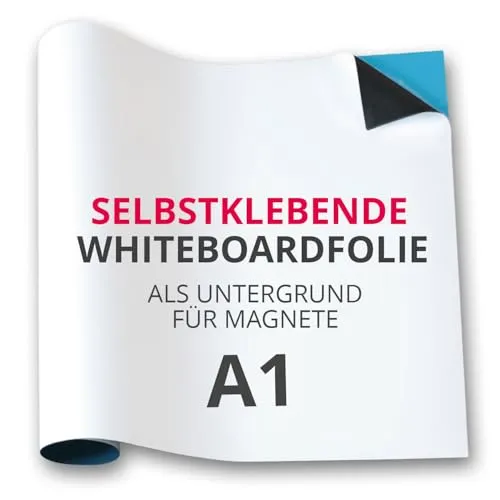 Produktbild Magstick Ferrofolie Whiteboard-Folie selbstklebend I DIN A1 I flexibel beschreibbar abwischbar I Haftgrund für Magnete I in weiß I mag085