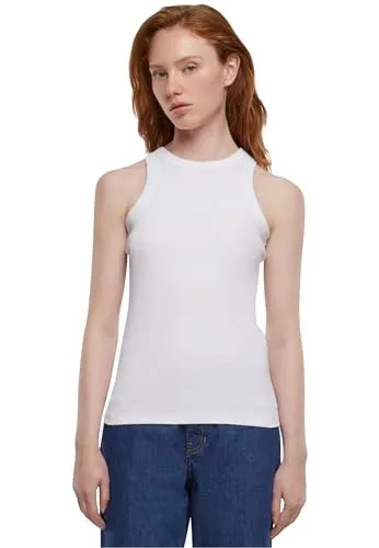 Urban Classics Damen Top Ladies Racer Back Rib Top, Geripptes Frauen Top mit Racerback, Baumwolle, erhältlich, Größen XS-5XL