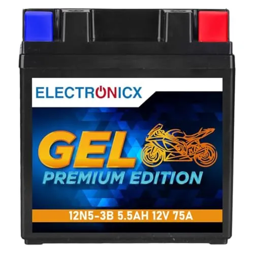 Electronicx GEL Motorradbatterie 12V 5,5Ah 75A CCA