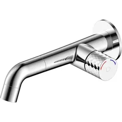 BELVIT Badewannenarmatur Druckknopf Einbau fest Auslauf - Armaturen für die Wandmontage, aus hochwertigem Messing in elegantem Chrom-Finish, ideal für moderne Badezimmer und einfache Installation.