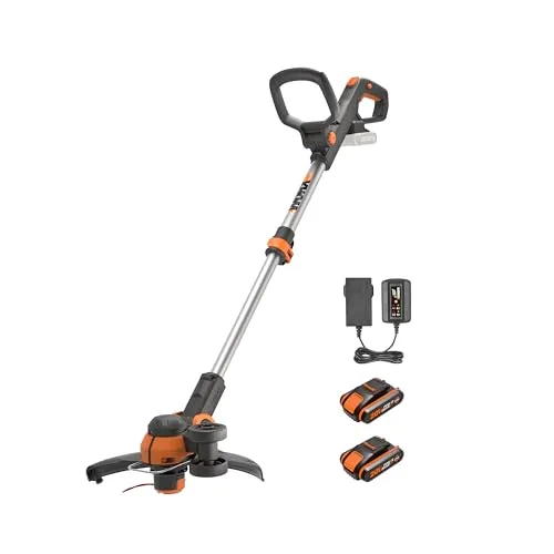 WORX WG163E Akku Rasentrimmer 20V – 2-in-1 Rasentrimmer & Kantenschneider - Elektrische Gartenwerkzeuge mit 2-in-1 Funktion: Rasentrimmer und Kantenschneider, sofortige Fadenversorgung und höhenverstellbar für maximalen Komfort.