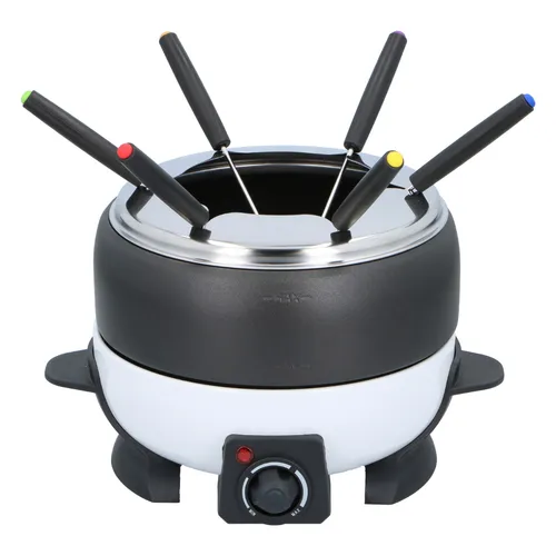 Cuisinier Deluxe Fondue Set 800W für 6 Personen - Fondueset für 6 Personen, ideal für gesellige Abende. Mit 800W Leistung und 0,8L Kapazität für köstliches Schokoladen-, Käse- und Fleischfondue.