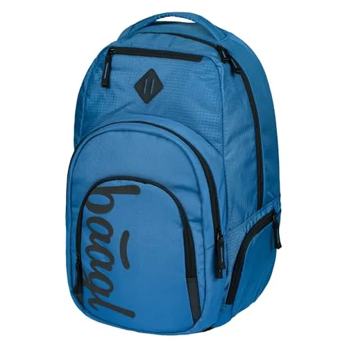 Baagl Ergonomischer Großer Rucksack mit Kühlfach für Damen Herren Teenager mit Laptopfach, Backpack für Studenten, Daypack für Schule, 35 l (Ocean Blue)