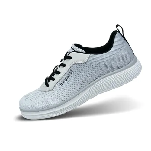 Bugatti Herren Sneaker – Atmungsaktiver Komfort für jeden Tag - Eleganter weißer Sneaker mit atmungsaktivem Mesh-Obermaterial und flexibler Gummisohle. Ideal für den Alltag, vielseitig kombinierbar und sorgt für angenehmen Gehkomfort.