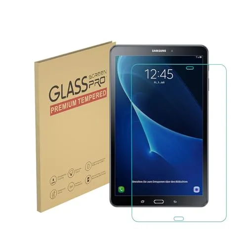Displayschutzfolie für Samsung Galaxy Tab A 10.1 SM-T580 / T585 [2016] Gehärtete Glasfolie, 9H Härte, Anti-Kratzer, Case Friendly, Blasenfrei (1 Stück)