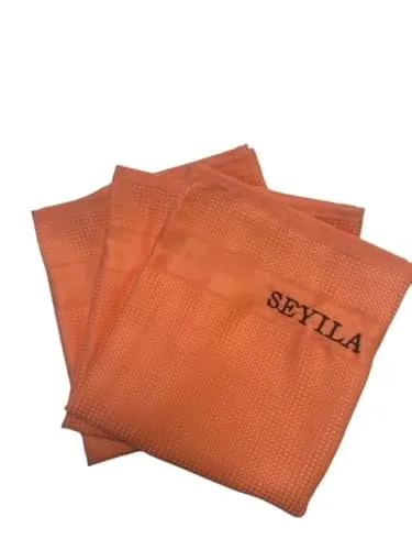 Angebot Original Seyila Hochsaugfähige Reinigungstücher 3 er Set/Streifenfreie Reinigung für Fenster,Auto, Küche, Bad und mehr – Putztuch – Zaubertuch - Geschirrtuch 40x60 cm aus Microfaser orange