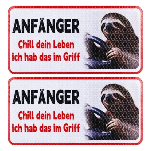 PCS Fahranfänger Magnetschild, Führerschein Bestanden Geschenk – Anfänger Schild Auto 20x10cm PVC, Lustiges Fahranfänger Aufkleber Geschenk für Neue Fahrer 2
