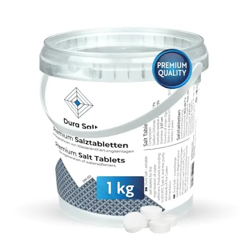 Dura Salt Salztabletten für Wasserenthärtungsanlagen - 1 kg Regeneriersalz - Premium Siedesalz nach DIN 973 Typ A (1 Kg)