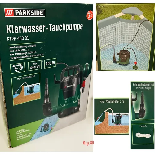 Produktbild Parkside Klarwasser Tauchpumpe PTPK 400