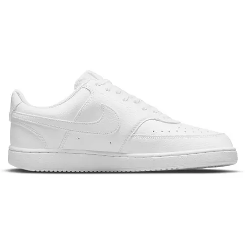 NIKE Herren Freizeitschuhe Court Vision Low Next Nature - Sneaker im 80er Jahre Basketball-Look, nachhaltig aus 20% recyceltem Material, mit weichem, niedrig geschnittenem Schuhkragen für optimalen Tragekomfort.