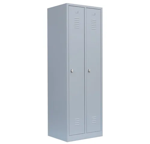 Steelboxx Garderobenschrank - Robuster Stahlschrank mit 2 Abteilen - Hochwertiger Spind aus stabilen Stahl, ideal für Umkleideräume und Fitnessstudios. Komplett verschweißt und montiert, bietet er langlebige Qualität und viel Stauraum.