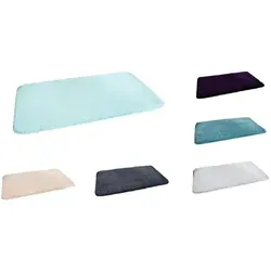 EXKLUSIV HEIMTEXTIL Badvorleger Duschvorleger Badteppich Bettvorleger 65 x 110 cm XL Flausch Rauchblau-Grün