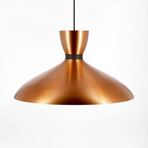Vintage Retro Pendelleuchte Aluminium Metalloptik - Hängeleuchte im Vintage-Stil mit offenem Lampenschirm für gezielte Ausleuchtung. Ideal für Küche, Wohnzimmer oder Büro. Inkl. kupfer Deckensockel und 1,5m Kabel, schafft Atmosphäre und Stil.