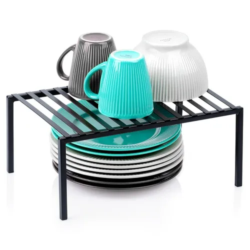 Küchenregal aus Metall Schwarz 33x21x14 cm Gewürzregal Organizer Standregal