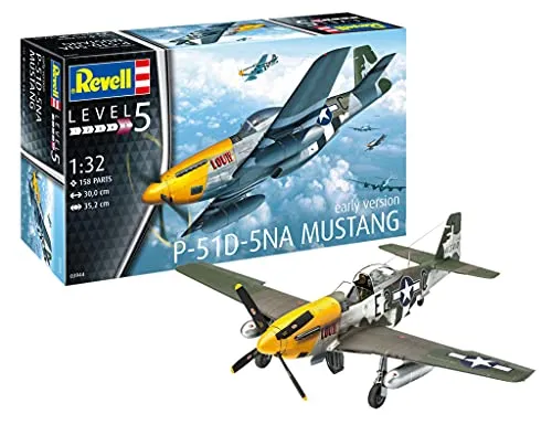 Revell 03944 P-51D-5NA Mustang 1:32 Bausatz - Flugzeuge Bausatz eines historischen Propellerflugzeugs im Maßstab 1:32, ideal für Modellbau-Enthusiasten und Sammler.