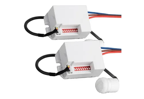 SEBSON Mini Bewegungsmelder Unterputz 2er Set - Programmierbare IR-Sensoren - Praktisches 2er Set Mini IR Bewegungsmelder für Deckenmontage. Erkennt Bewegungen bis 6m, energiesparend und kompakt, ideal für enge Räume.