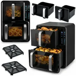 Berdsen Heißluftfritteuse BD-664, 12L, Doppelkammer, 2800W