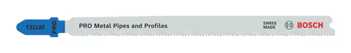 Bosch Pro Metal Pipes and Profiles T321AF Stichsägeblatt, 132 mm - 5er Pack - 2608636705 (5 Stück)