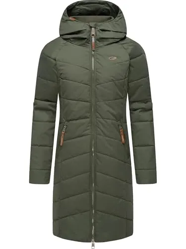 Ragwear Damen Wintermantel Dizzie Coat Dark Olive, Gr. M in grün von ragwear