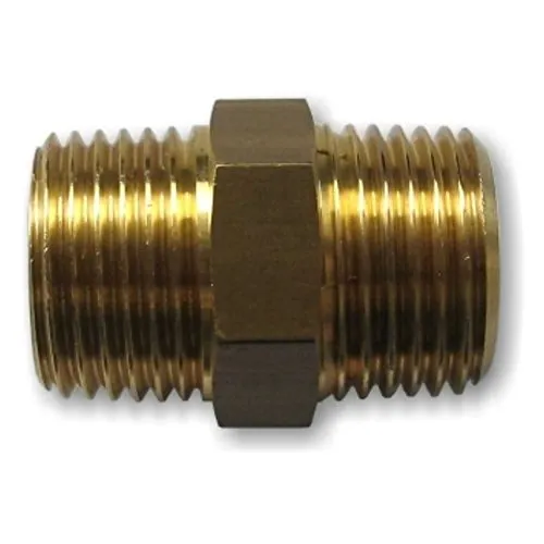 Doppelnippel aus Messing mit beidseitigem Innenkronus R 1/4